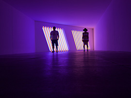 Dan Flavin’s fluorescent light installation