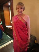Wearing Sari
