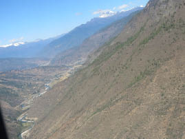 Flying into Bhutan