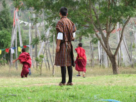 Young monks play soccer