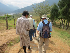 Walking to farmer's house