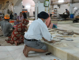 Preparing meal at Sikh Temple
