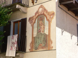 Aging fresco on building