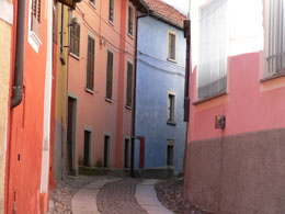 Levo, with brightly painted buildings