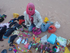 Pop-up trinket shop in the Sahara