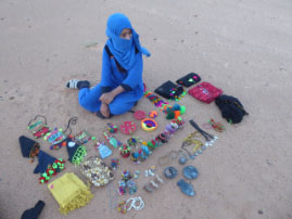 Pop-up trinket shop in the Sahara