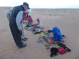 Pop-up trinket shop in the Sahara