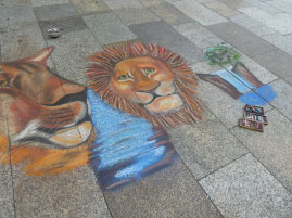 Sidewalk chalk drawings 
