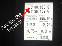Archipel II's GPS at the Equator