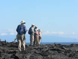Hiking on lava