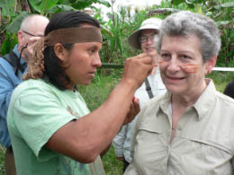 Lisa getting painted