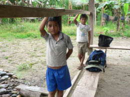 Kids hanging out at the Shaman's house