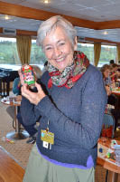 Nancy with her artwork